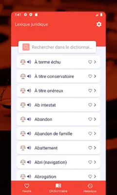 Lexique juridique android App screenshot 2